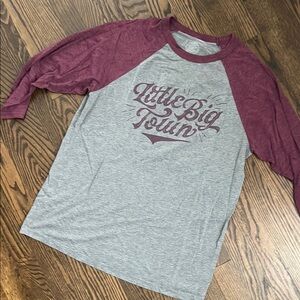 Gray and Maroon Little Big Town Raglan Tee